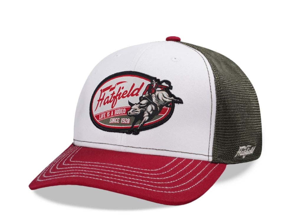 Hatfield Bull White Dark Green Trucker Snapback Cap