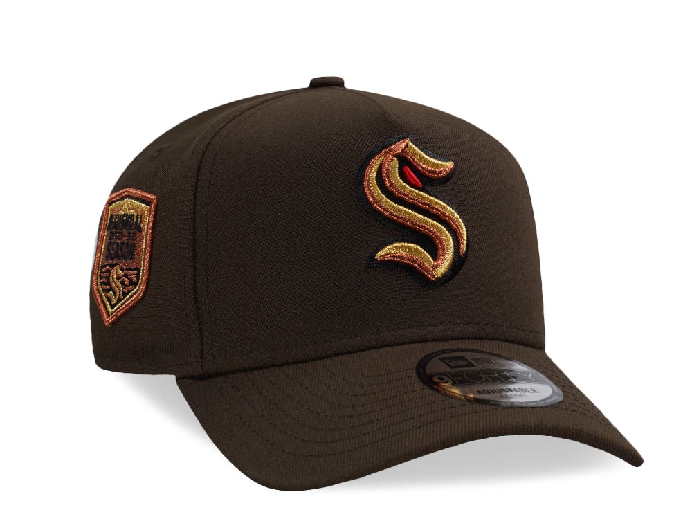 New Era Seattle Kraken Inaugural Season Walnut Prime Edition 9Forty A Frame Snapback Cap