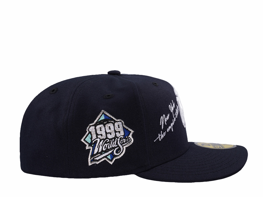 New Era New York Yankees World Series 1999 Script Navy Prime Edition Pre Curved 59Fifty Fitted Cap