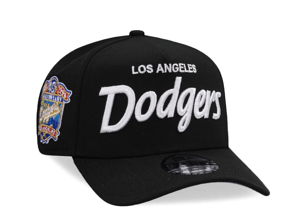 New Era Los Angeles Dodgers 40th Anniversary Black Script Edition 9Forty A Frame Snapback Cap