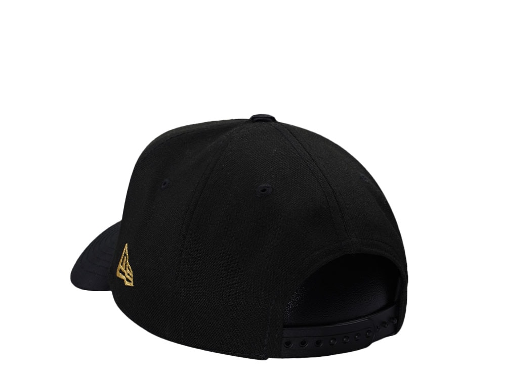New Era Boston Celtics Black Gold Satin Brim Edition 9Forty A Frame Snapback Cap