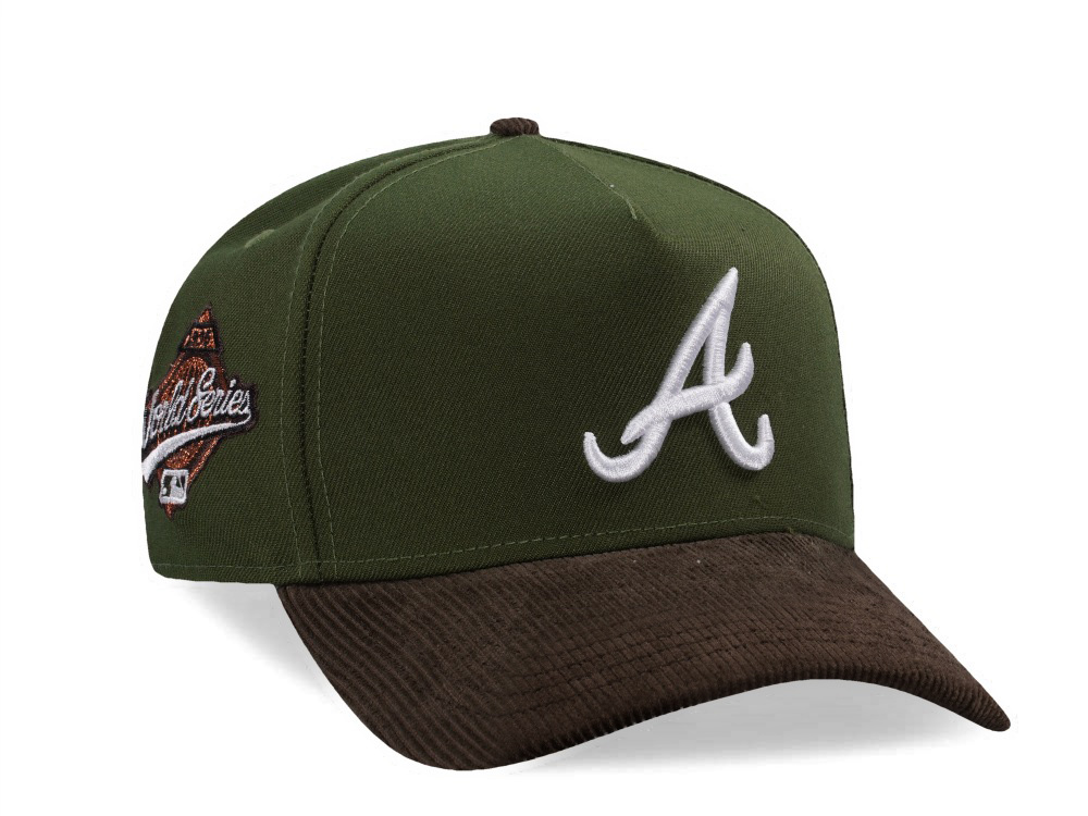 New Era Atlanta Braves World Series 1995 Rifle Green Walnut Corduroy Two Tone Edition 9Forty A Frame Snapback Cap