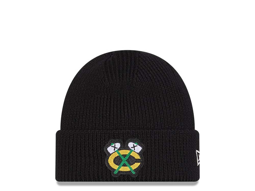 New Era Chicago Blackhawks Skull Knit Black Mütze