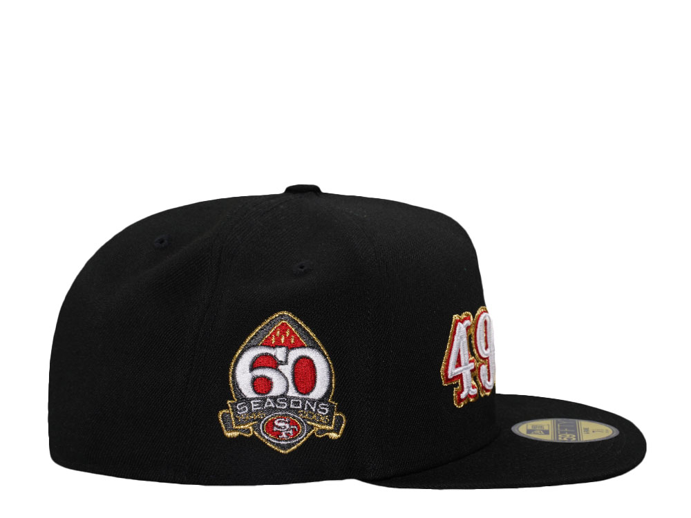 New Era San Francisco 49ers 60 Season Black Throwback Edition 59Fifty A Frame Fitted Cap