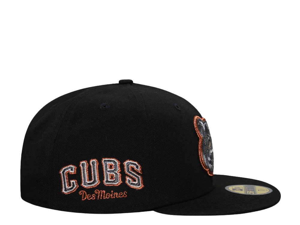 New Era Iowa Cubs Black Metallic Copper Prime Edition 59Fifty Fitted Cap