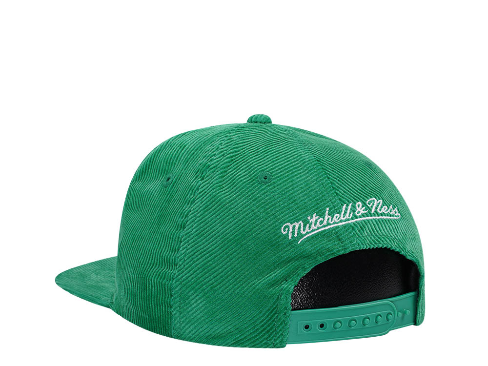 Mitchell & Ness Milwaukee Bucks Green Cord Hardwood Classic Snapback Cap