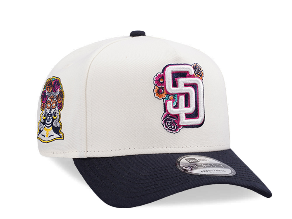 New Era San Diego Padres Dia de Muertos Floral Chrome Two Tone Edition 9Forty A Frame Snapback Cap