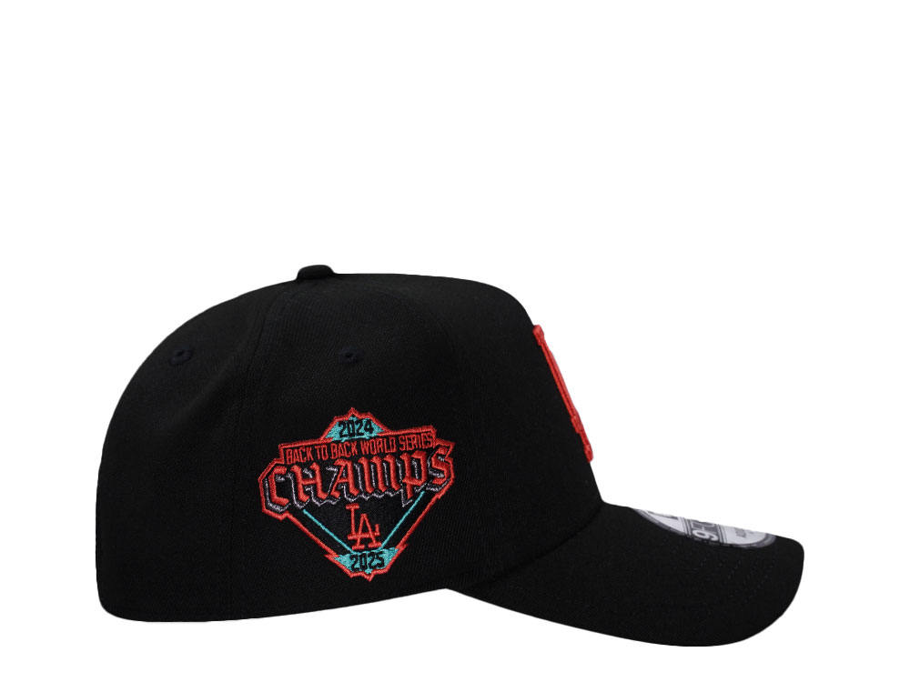 New Era Los Angeles Dodgers Back To Back World Series Champions Lava Black Prime Edition 9Forty A Frame Snapback Cap
