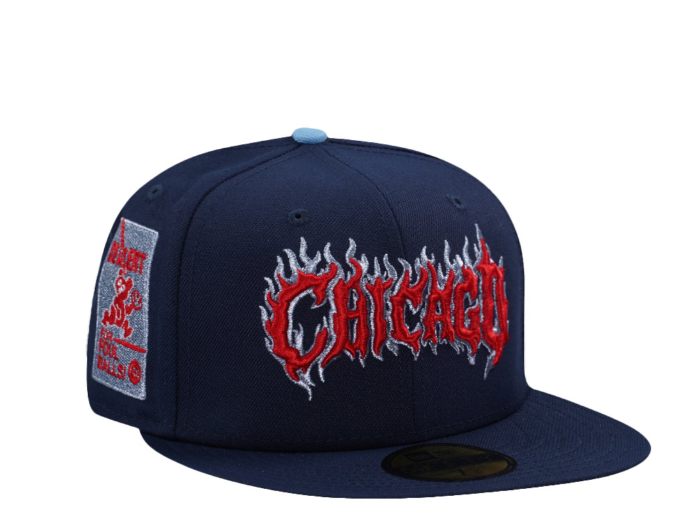 New Era Chicago Cubs Be Alert Ocean Blue Prime Edition 59Fifty Fitted Cap