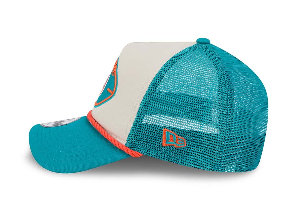 New Era Miami Dolphins Sideline 2024 9Forty A Frame Trucker Snapback Cap