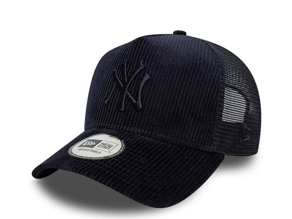 New Era New York Yankees Corduroy Tonal Navy Prime Edition 9Forty A Frame Trucker Snapback Cap