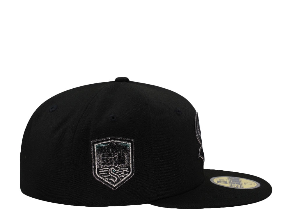 New Era Seattle Kraken Inaugural Season Metallic Black Prime Edition 59Fifty Fitted Cap