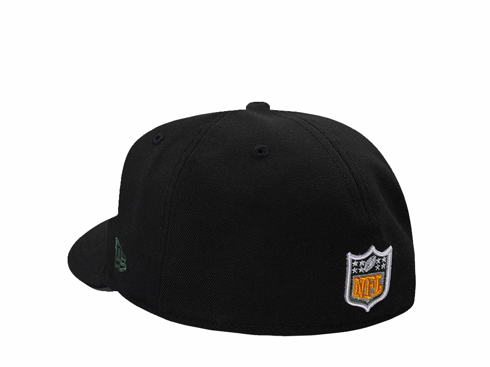 New Era Green Bay Packers Black Prime Edition Pre Curved 59Fifty Fitted Cap