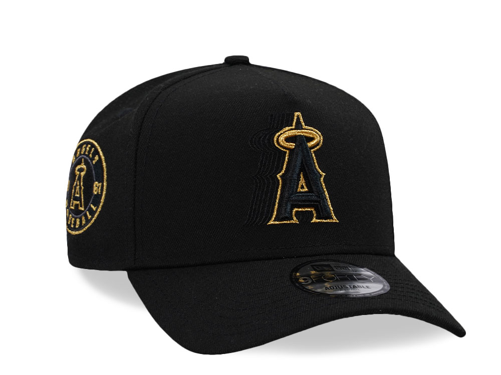 New Era Anaheim Angels Black Gold Cascading Prime Edition 9Forty A Frame Snapback Cap