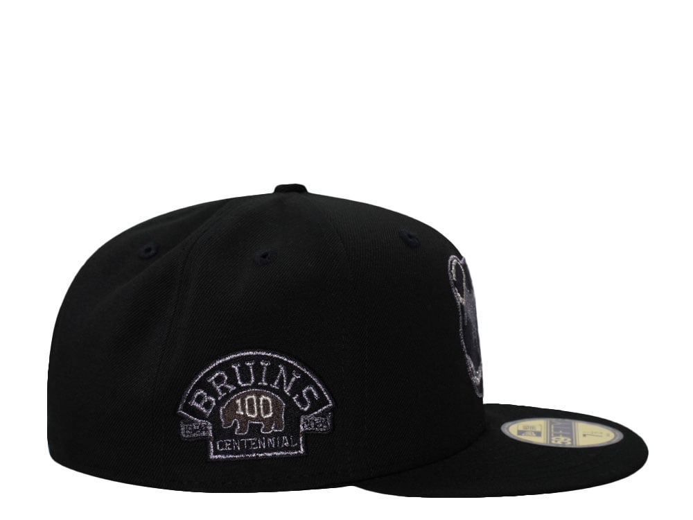 New Era Boston Bruins 100th Anniversary Metallic Black Prime Edition 59Fifty Fitted Cap