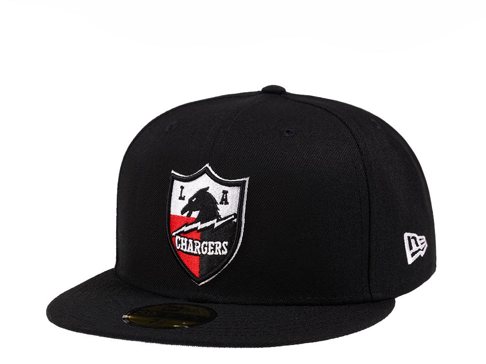 New Era Los Angeles Chargers Throwback Black Crimson Collection 59Fifty Fitted Cap