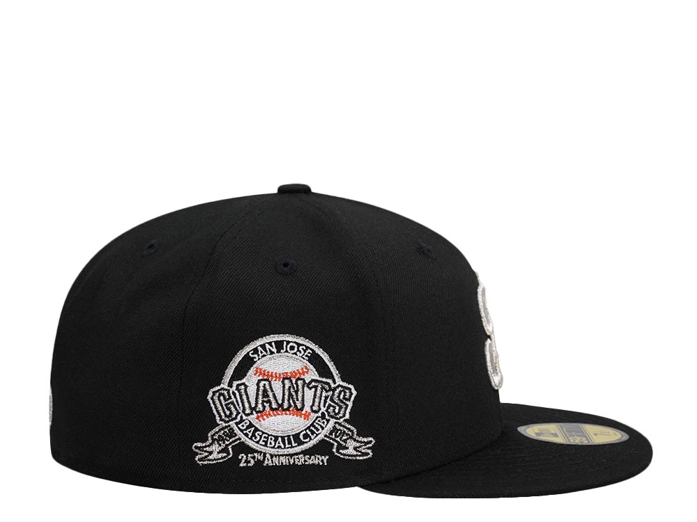 New Era San Jose Giants 25th Anniversary Black Silver Prime Edition 59Fifty Fitted Cap