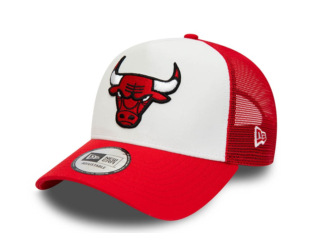New Era Chicago Bulls Team Colour Block Red 9Forty A Frame Trucker Snapback Cap