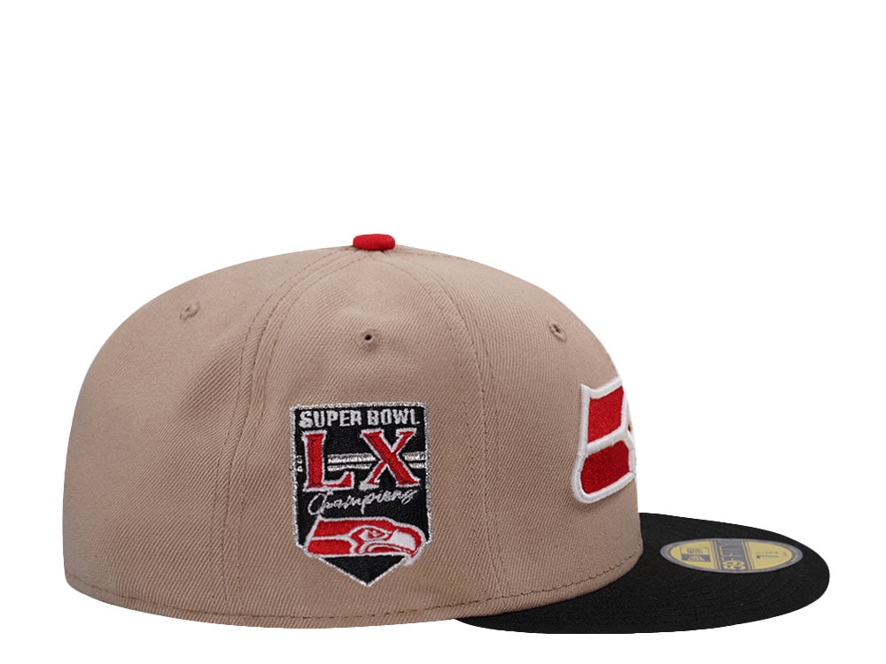 New Era Seattle Seahawks Super Bowl Champions LX Camel Two Tone Edition 59Fifty Fitted Cap