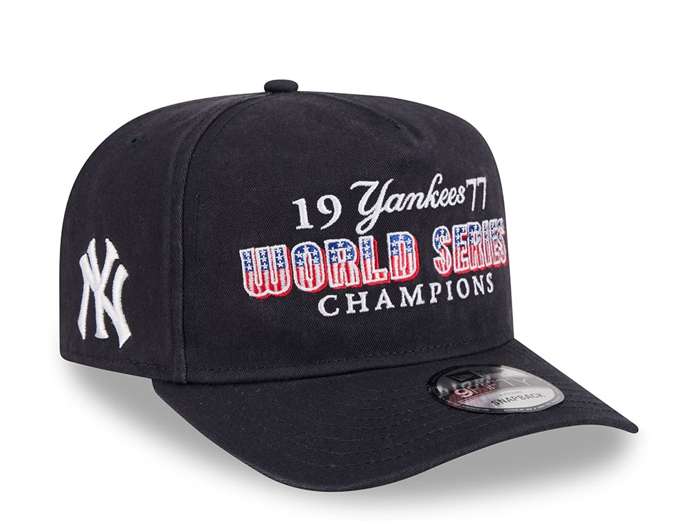 New Era New York Yankees World Series Champions 1977 Historic Navy Edition 9Fifty A Frame Snapback Cap