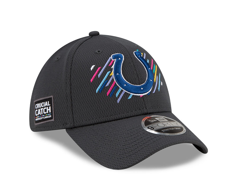 New Era Indianapolis Colts Crucial Catch 2021 9Forty Stretch Snapback Cap
