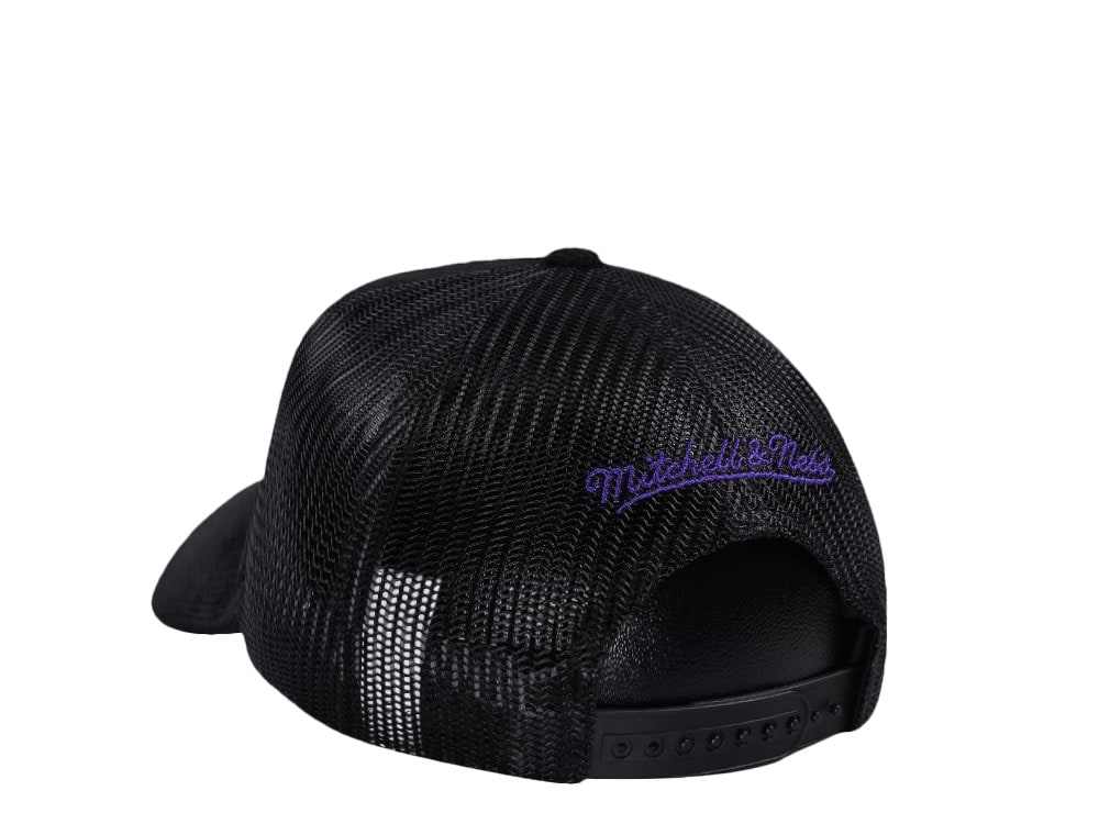 Mitchell & Ness Utah Jazz Times up Black Cord Hardwood Classic Trucker Snapback Cap