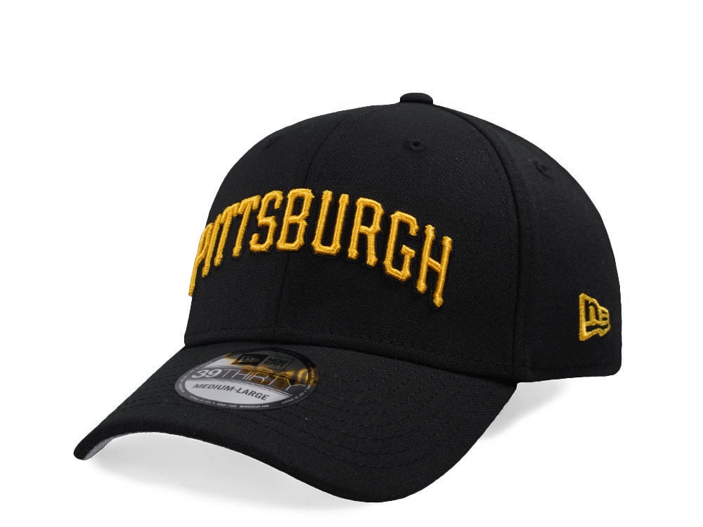 New Era Pittsburgh Pirates Black Script Edition 39Thirty Stretch Fit Cap