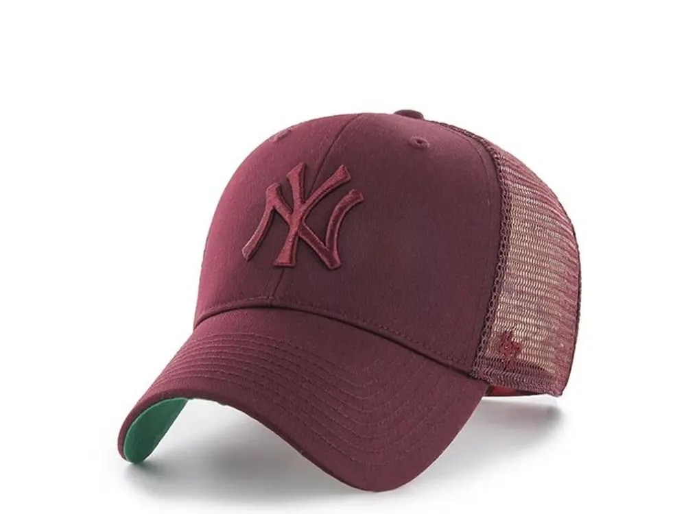47Brand New York Yankees Tonal Maroon Classic Trucker Snapback Cap