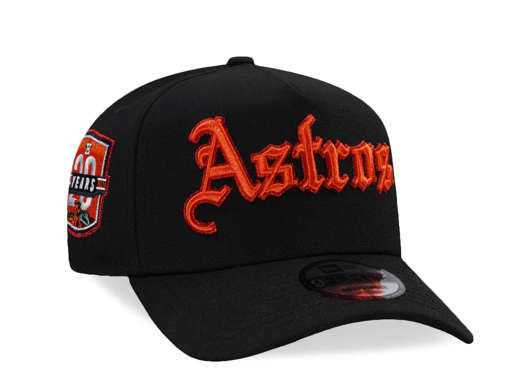 New Era Houston Astros 20th Anniversary Script Black Prime Edition 9Forty A Frame Snapback Cap