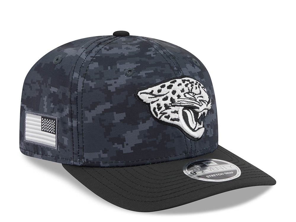 New Era Jacksonville Jaguars NFL Salute to Service 2026 Digi Camo Black 9Seventy Stretch Snapback Cap