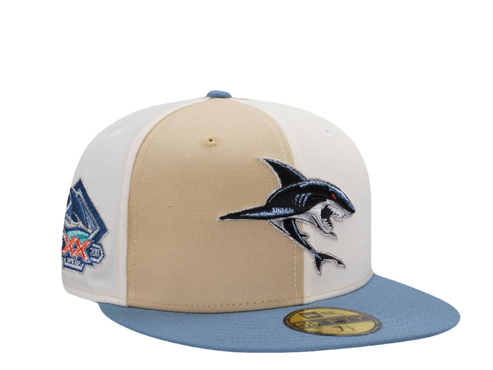 New Era San Jose Sharks 20th Anniversary Pinwheel Beige Two Tone Edition 59Fifty Fitted Cap