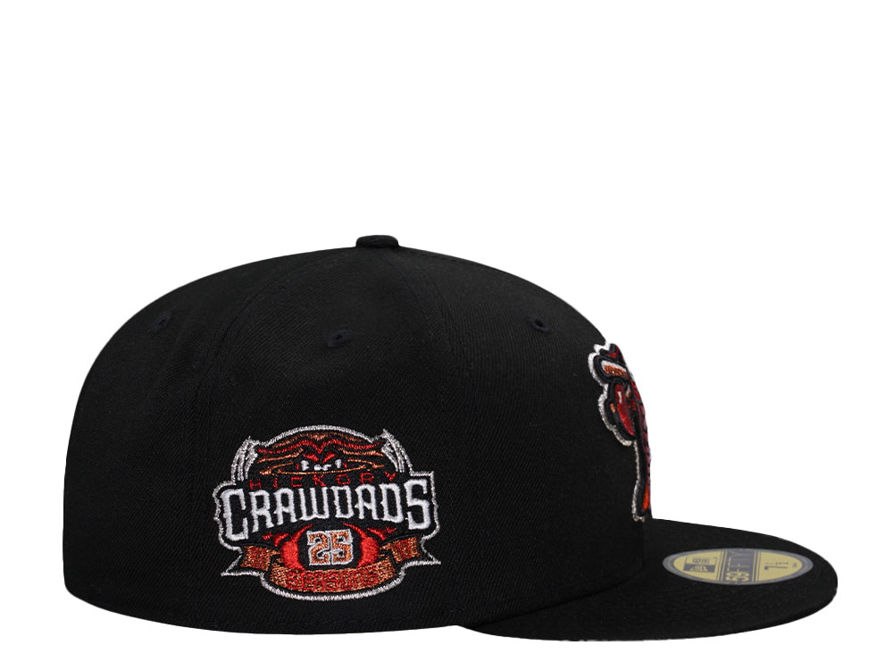 New Era Hickory Crawdads 25 Seasons Black Throwback 59Fifty Fitted Cap