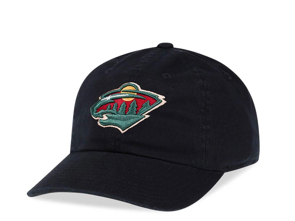 American Needle Minnesota Wild Black Vintage Casual Strapback Cap