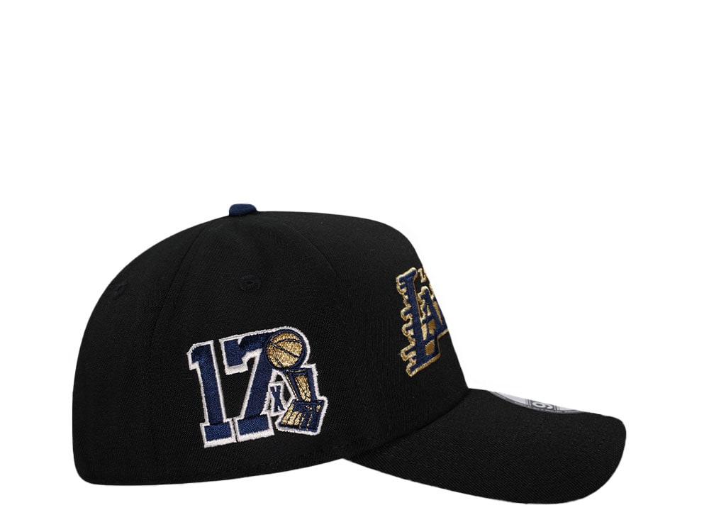 New Era Los Angeles Lakers Black Throwback Edition 9Forty A Frame Snapback Cap