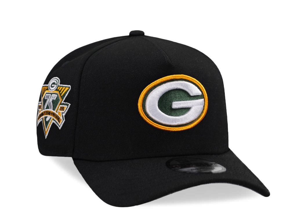 New Era Green Bay Packers 75th Anniversary Black Prime Edition 9Forty A Frame Snapback Cap