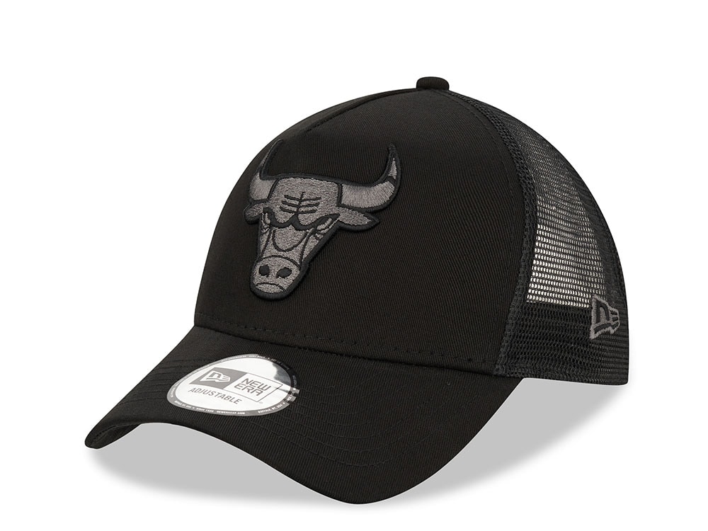 New Era Chicago Bulls Black Graphite A Frame Trucker Snapback Cap