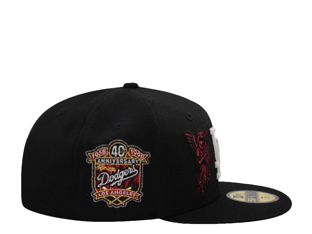 New Era Los Angeles Dodgers 40th Anniversary Angel Black Prime Edition 59Fifty Fitted Cap