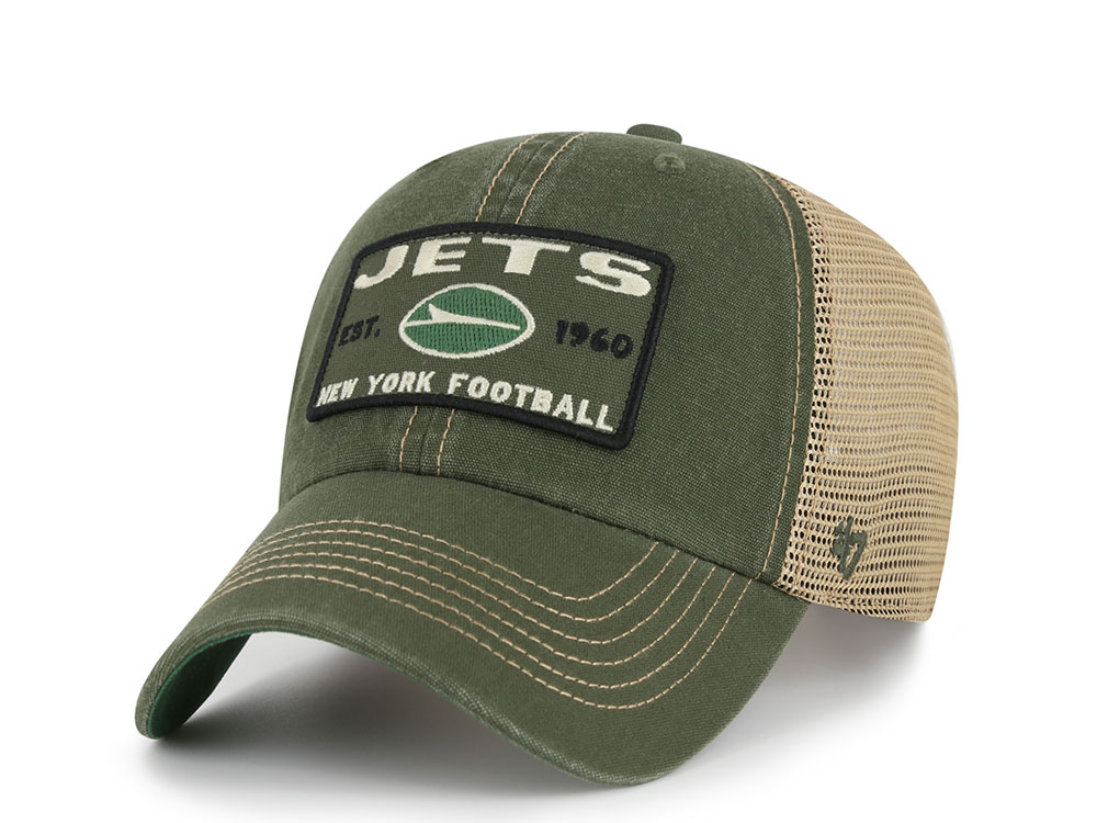 47 Brand New York Jets Washed Green Clean Up Strapback Cap