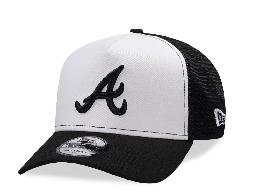 New Era Atlanta Braves White Classic Edition 9Forty A Frame Trucker Snapback Cap