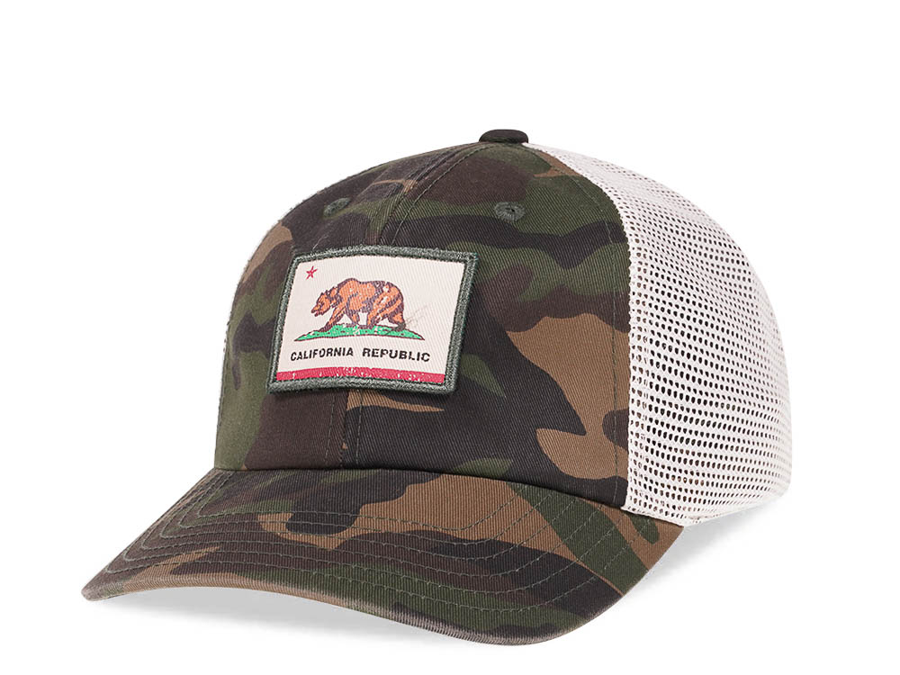 American Needle California Republic Camouflage Trucker Strapback Cap