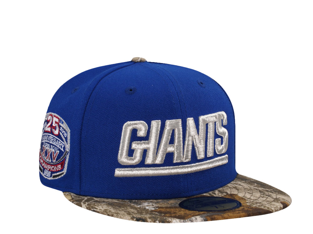 New Era New York Giants 25th Super Bowl Anniversary Team Realtree Prime Edition 59Fifty Fitted Cap