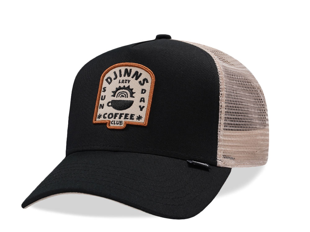 Djinns Lazy Sunday Coffee Club Black Trucker Snapback Cap