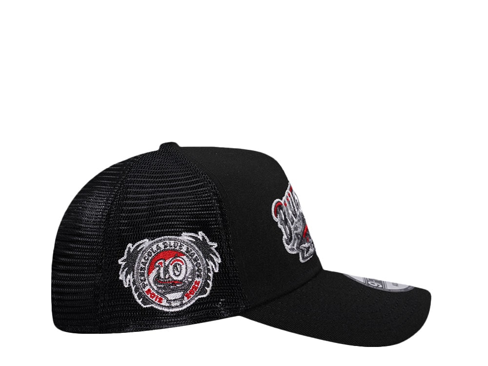 New Era Pensacola Blue Wahoos 10 Years Black Trucker Edition 9Forty A Frame Snapback Cap