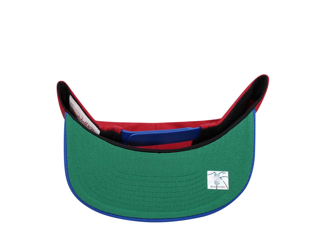 Mitchell & Ness Philadelphia 76ers Transcript Red Two Tone Snapback Cap
