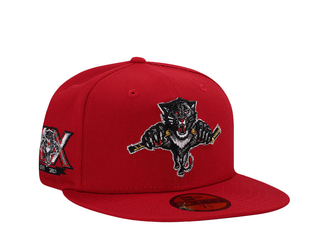 New Era Florida Panthers 20th Anniversary Metallic Scarlet Red Prime Edition 59Fifty Fitted Cap