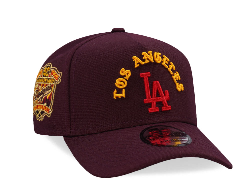 New Era Los Angeles Dodgers 40th Anniversary Maroon Prime Edition 9Forty A Frame Snapback Cap