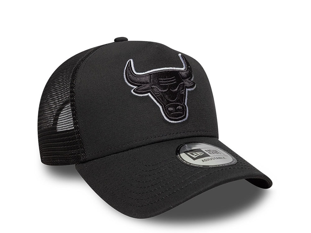 New Era Chicago Bulls Outline Black Edition 9Forty A Frame Trucker Snapback Cap