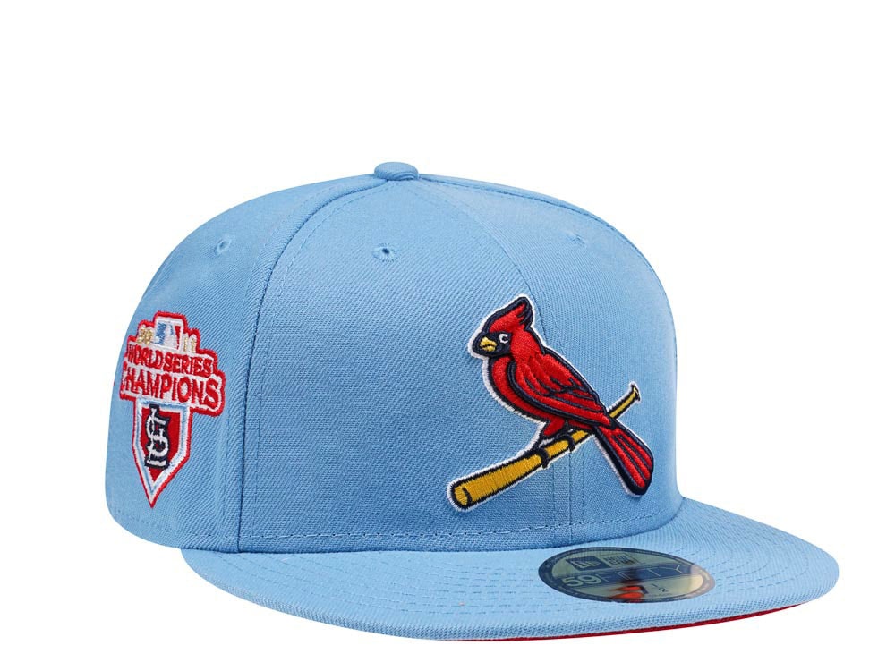 New Era St. Louis Cardinals World Series Champions 2011 Sky Blue and Red Edition 59Fifty Fitted Cap