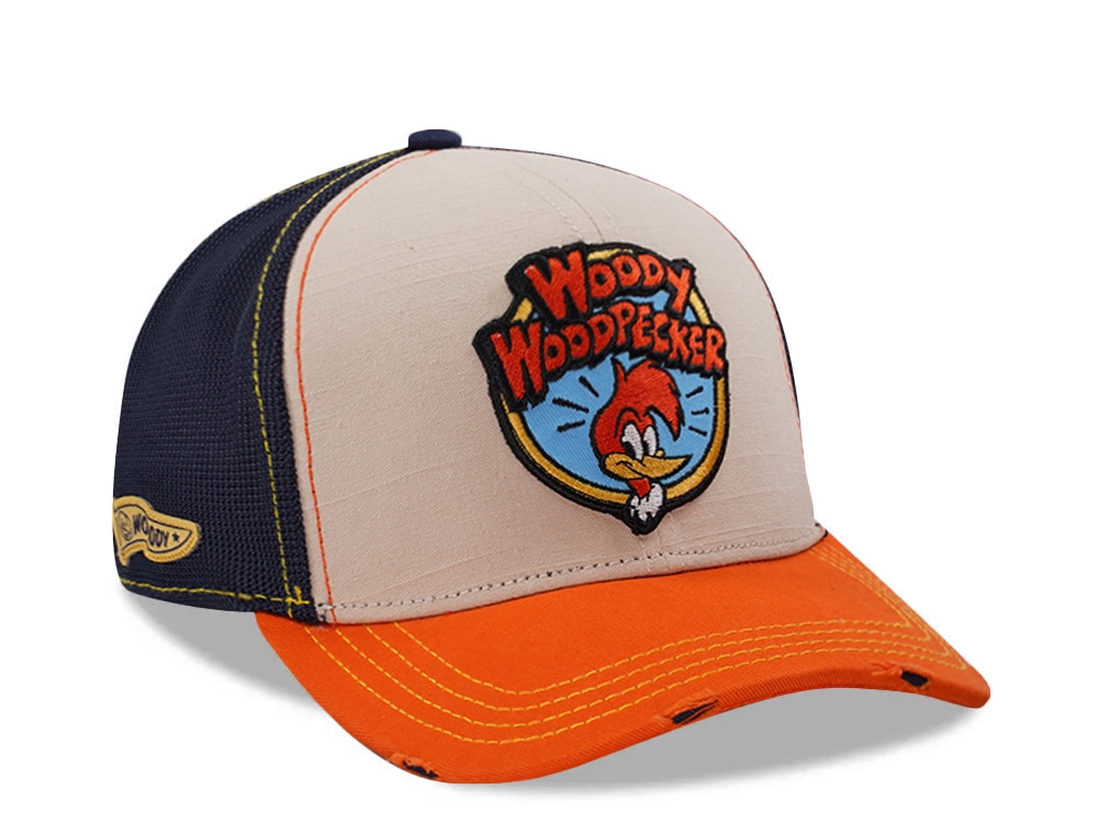Capslab Woody Woodpecker Distressed Brown Trucker Snapback Cap