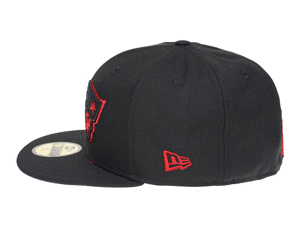 New Era New England Patriots Black Scarlet Edition 59Fifty Fitted Cap